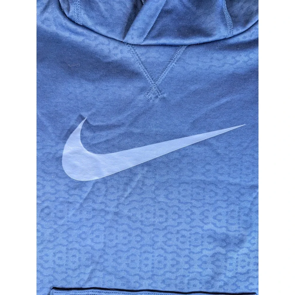 Nike Dri-FIT Kids‎ Blue Geometric Pattern Pullover Hoodie XL Long Sleeve Logo